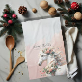 Magisch kerstnieuwjaarspaard theedoek