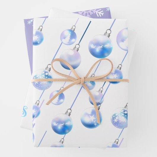 Magisch kerstpapier voor Bauble-wrapping Inpakpapier Vel (In situ)