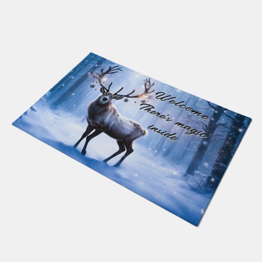 Magisch kerstrendier deurmat (Schuin)