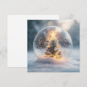 Magisch kerstsneeuw Wereldbol met gloeiende boom Feestdagenkaart (Voorkant / Achterkant)