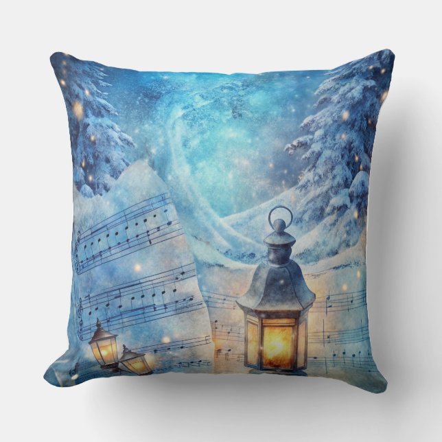 Magisch kersttreinkussen –  winter kussen (Voorkant)