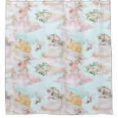 magisch kinder floral unicorn douchegordijn (Voorkant)