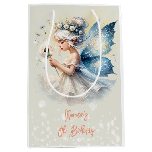 Magisch klein Fairy silhouet kinderen verjaardag Medium Cadeauzakje (Voorkant)
