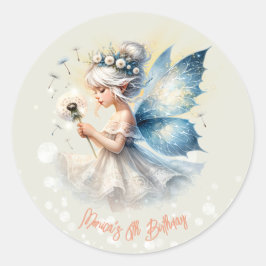 Magisch klein Fairy silhouet kinderen verjaardag Ronde Sticker