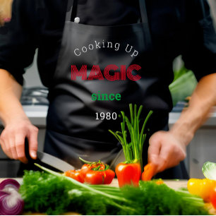 Magisch koken sinds - lang zwart schort