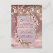 Magisch kristal laat gouden accentbruiloft vallen informatiekaartje (Voorkant)