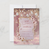 Magisch kristal laat gouden accentbruiloft vallen RSVP kaartje (Voorkant)