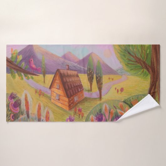 magisch landschap bad handdoek (Badhanddoek)