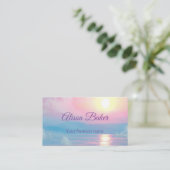 Magisch landschap in roze zonnebank visitekaartje (Staand voorkant)