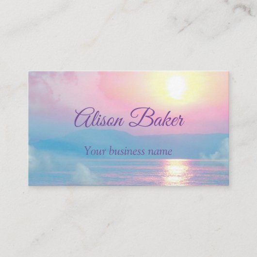 Magisch landschap in roze zonnebank visitekaartje (Voorkant)