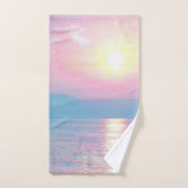 Magisch landschap in roze zonsondergang bad handdoek (Handdoek)