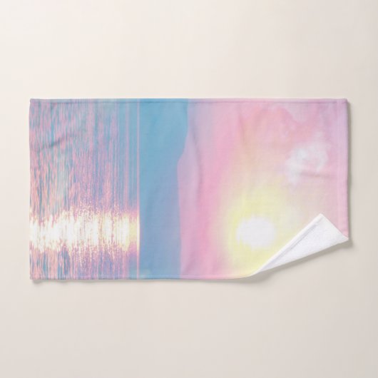 Magisch landschap in roze zonsondergang bad handdoek (Handdoek)