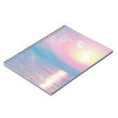 Magisch landschap in roze zonsondergang notitieboek (Linkerzijde)