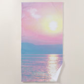 Magisch landschap in roze zonsondergang strandlaken (Voorkant)