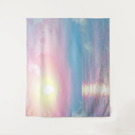 Magisch landschap in roze zonsondergang wandkleed (Voorkant)