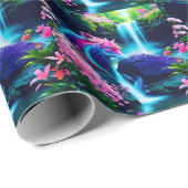 Magisch Landschap Waterval en Bloemen Twee Cadeaupapier (Rol Hoek)