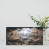 Magisch maanlandschap (leeg binnenin) feestdagenkaart (Staand voorkant)