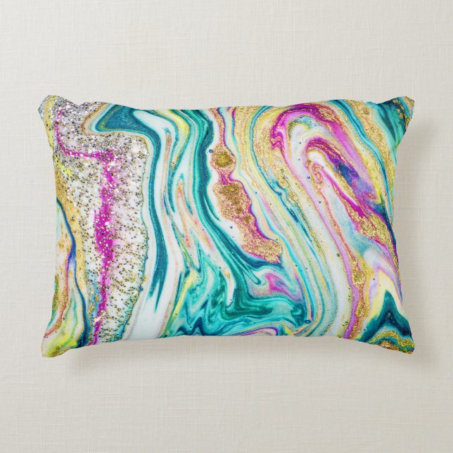 Magisch Markeren: Metallic Paint Design. Accent Kussen (Voorkant)