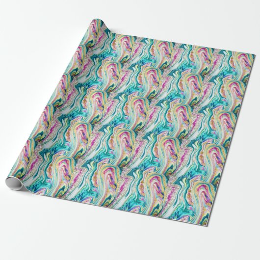 Magisch Markeren: Metallic Paint Design. Cadeaupapier (Uitgerold)