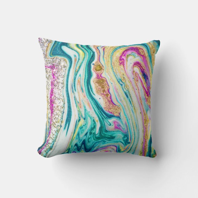 Magisch Markeren: Metallic Paint Design. Kussen (Voorkant)