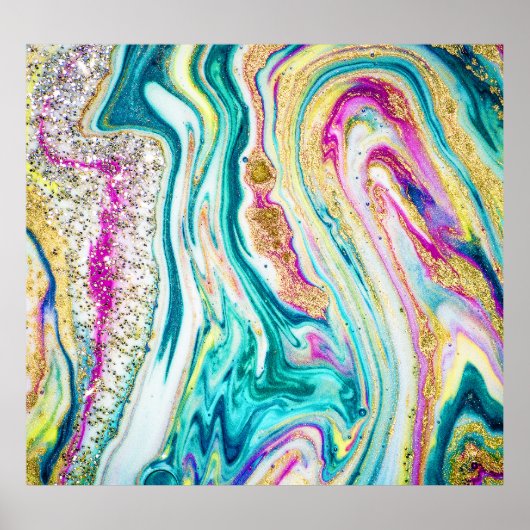 Magisch Markeren: Metallic Paint Design. Poster (Voorkant)