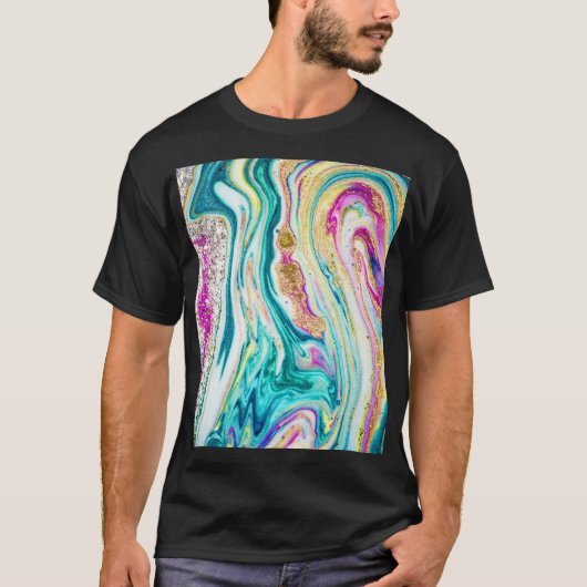 Magisch Markeren: Metallic Paint Design. T-shirt (Voorkant)