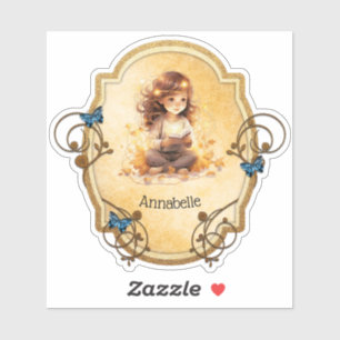Magisch meisje dat een boek leest sticker