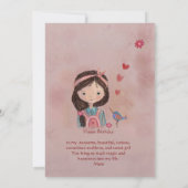 Magisch Meisje met Vogels - Verjaardag Kaart van d (Achterkant)