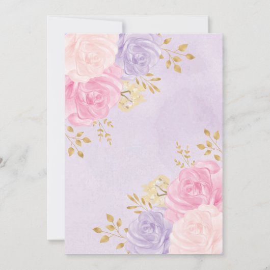 Magisch melkroze Paarse Florenz Baby shower Kaart (Achterkant)