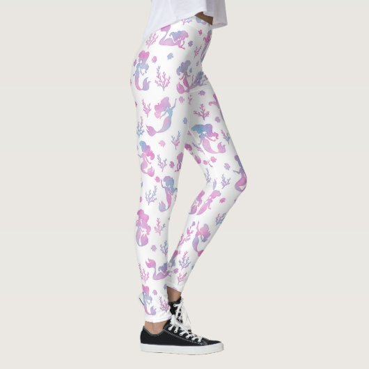Magisch Mermaid Pattern op White Leggings (Rechts)