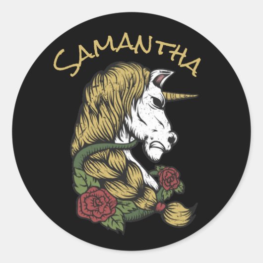 Magisch met een Eenhoorn Feestje Ronde Sticker (Voorkant)