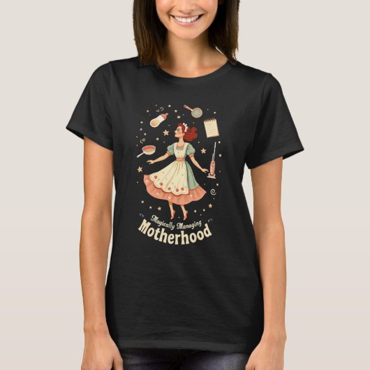 Magisch Moederschap Beheren – Retro Moeder T-shirt (Voorkant)