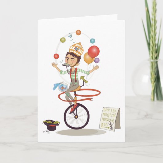 Magisch muzikaal Man (notecard) Kaart (Voorkant)