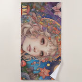 Magisch Mystiek Fantasy Meisje Strandlaken (Voorkant)