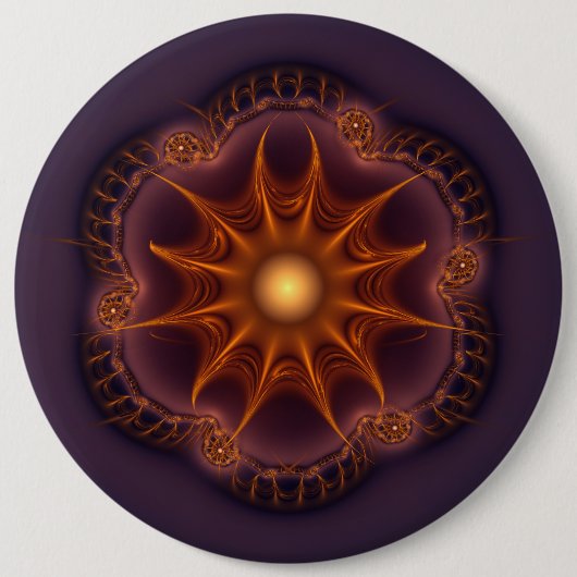 Magisch mystiek fee fractaal patroon ronde button 6,0 cm (Voorkant)