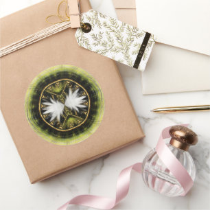 Magisch mystiek fractaal fractaal patroon ronde sticker