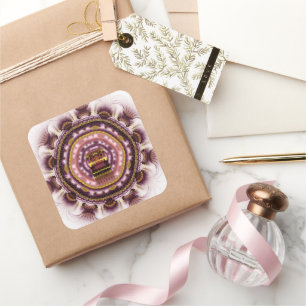 Magisch mystiek fractaal helder patroon vierkante sticker