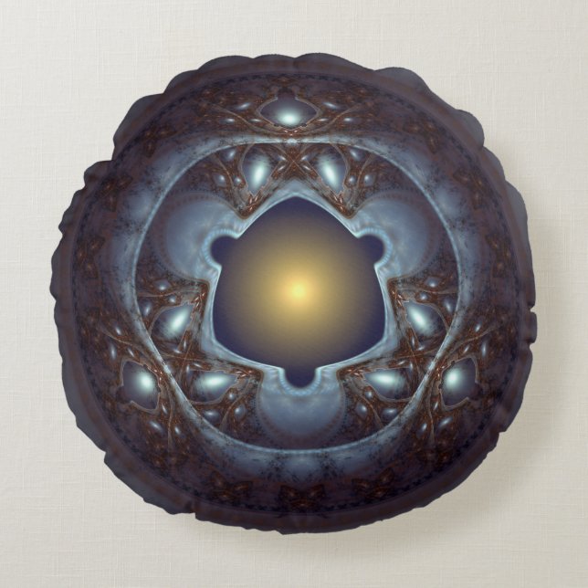 Magisch mystisch ornament rond kussen (Voorkant)