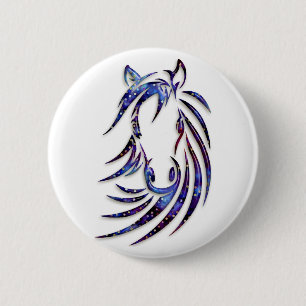 Magisch mysttisch paardenportret ronde button 5,7 cm