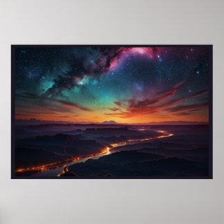 Magisch Noordelijk Licht Landschap Poster
