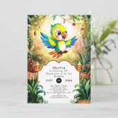 Magisch Oerwoud Parrot Verjaardag Kaart (Staand voorkant)
