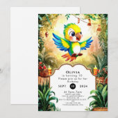 Magisch Oerwoud Parrot Verjaardag Kaart (Voorkant / Achterkant)