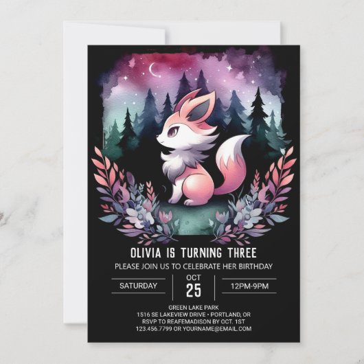 Magisch Oerwoud Wolf Verjaardag Kaart (Voorkant)