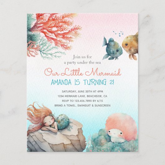 Magisch onder de uitnodiging van de Birthday-Zee (Voorkant)