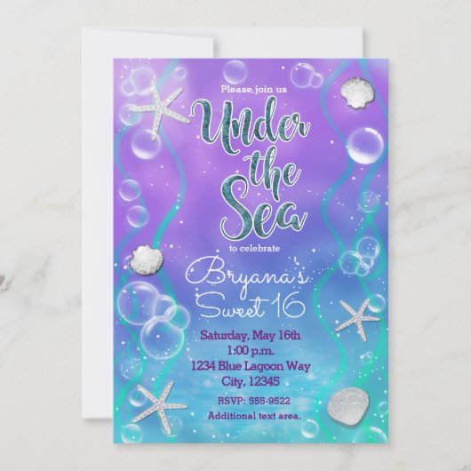 Magisch onder de uitnodiging van de Birthday-Zee (Voorkant)