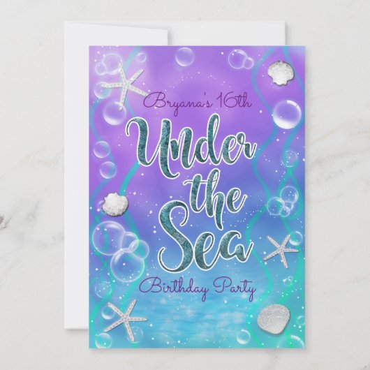 Magisch onder de uitnodiging van de Birthday-Zee (Achterkant)