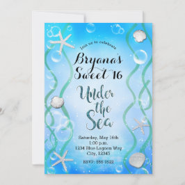 Magisch Onder De Zee Aqua Blauw Sweet 16 Verjaarda Kaart