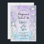 Magisch Onder De Zee Lavendel Sweet 16 Verjaardag Kaart<br><div class="desc">Dit kan worden aangepast voor elk evenement.</div>