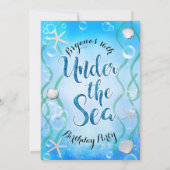 Magisch onder het Zee Aqua Blue Sweet 16 Birthday Kaart (Achterkant)