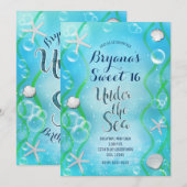 Magisch onder het Zee Blauwgroen blauw zoet 16 Kaart (Voorkant / Achterkant)